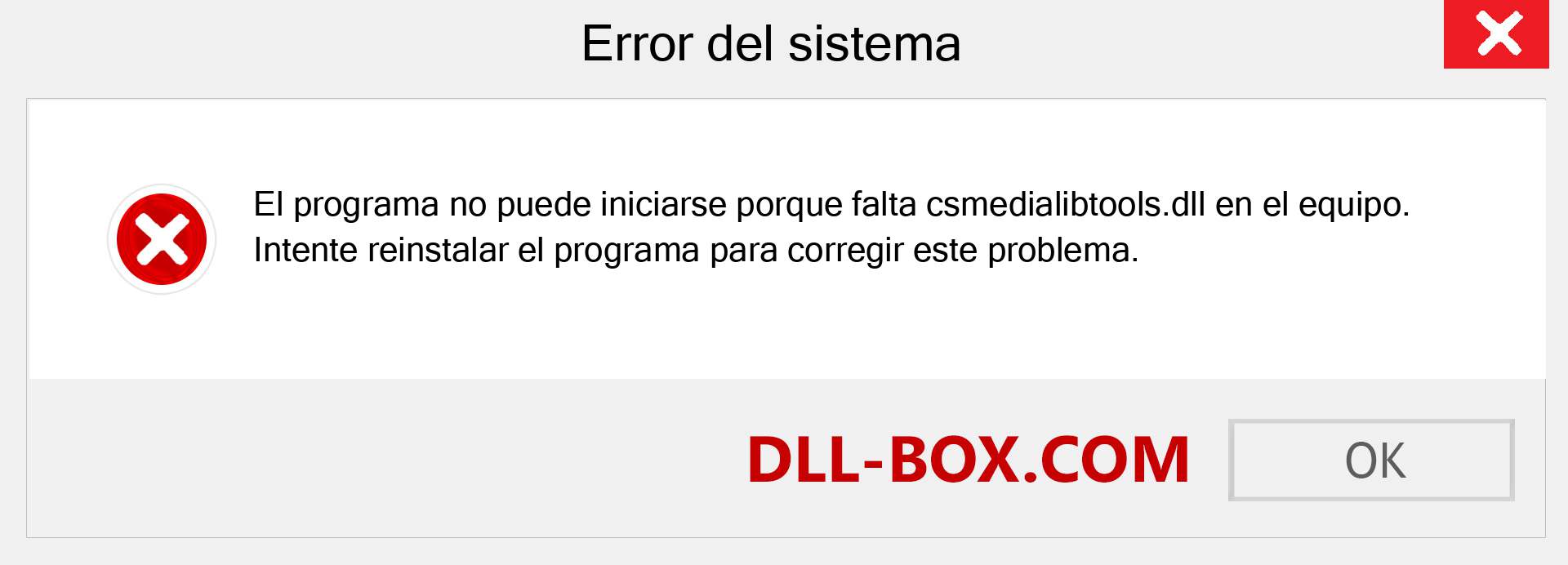 ¿Falta el archivo csmedialibtools.dll ?. Descargar para Windows 7, 8, 10 - Corregir csmedialibtools dll Missing Error en Windows, fotos, imágenes