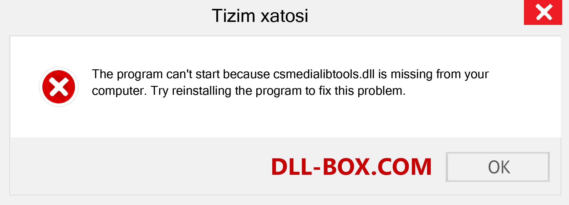 csmedialibtools.dll fayli yo'qolganmi?. Windows 7, 8, 10 uchun yuklab olish - Windowsda csmedialibtools dll etishmayotgan xatoni tuzating, rasmlar, rasmlar